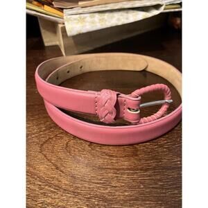 Vintage Women’s  Talbots Genuine Leather Belt Pink Buckle 6503 XL EUC Italy